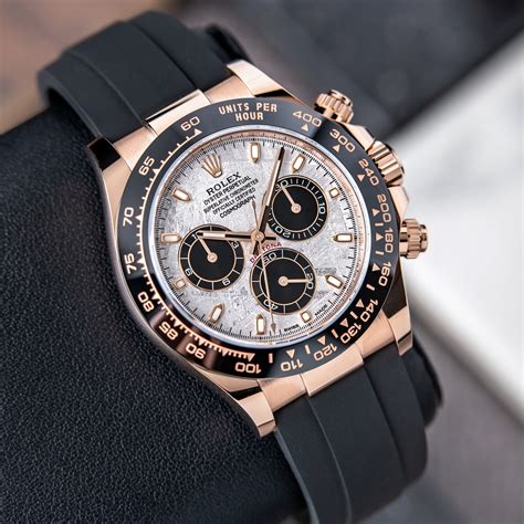 rolex daytona rose gold meteorite|rolex daytona black gold.